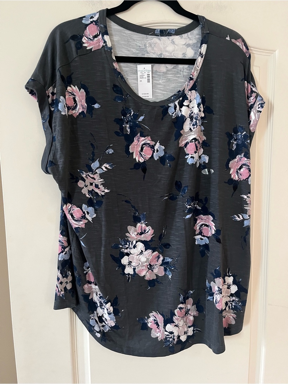 Maurice’s NWT 24/7 Floral Scoop Neck Women's Rayon Top Size 0X